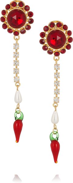  Crystal and Glass Drop Clip Earrings 