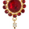 Miu Miu Crystal and Glass Drop Clip Earrings in Gold - Lyst