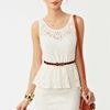 Nasty Gal Lace Peplum Dress in Beige (cream) - Lyst