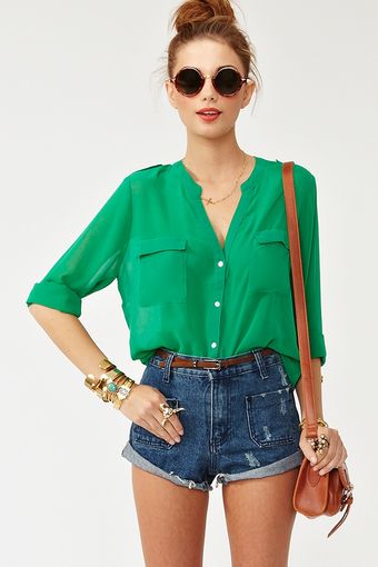 Nasty Gal Kelly Chiffon Blouse - Lyst