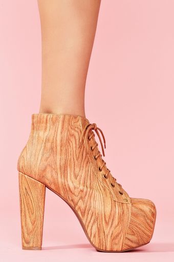Nasty Gal Lita Platform Boot Wood - Lyst
