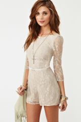 Nasty Gal Metallic Lace Romper