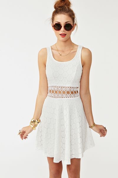 Nasty Gal Open Circle Dress in White