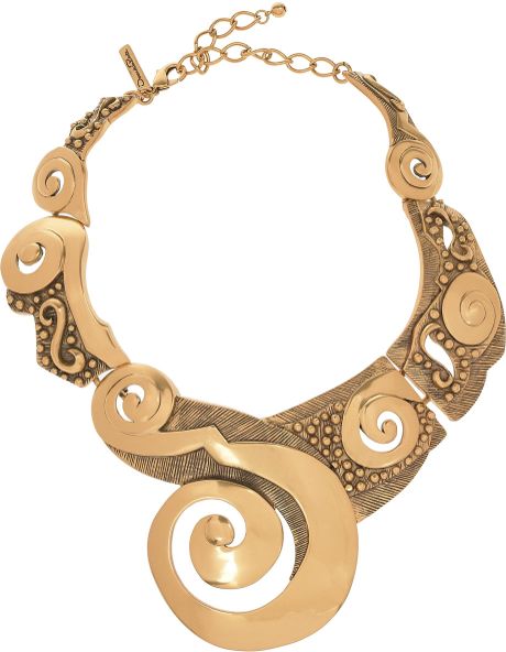 Oscar De La Renta 22karat Goldplated Collar Necklace in Gold - Lyst