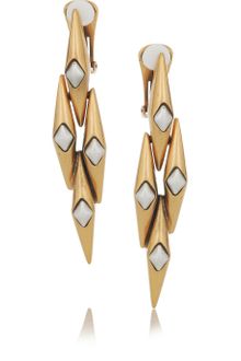 Oscar de la Renta 24karat Gold-Plated Link Clip Earrings - Lyst