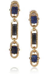 Oscar de la Renta 24karat Goldplated Semiprecious Stone Clip Earrings