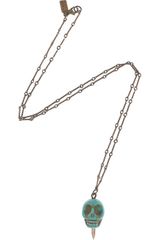 Pamela Love Bronze and Howlite Skull Necklace