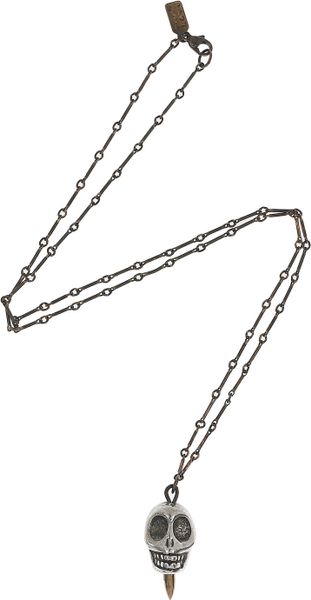 Pamela Love Antique Silverplated Skull Necklace in Silver - Lyst