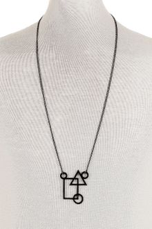 Topman Geometric Black Plate On Chain - Lyst
