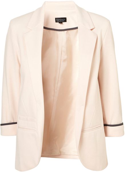 Topshop Ponte Boyfriend Blazer in Pink (blossom pink) - Lyst