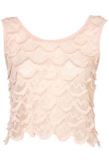 Topshop Scallop Tassle Lace Vest - Lyst