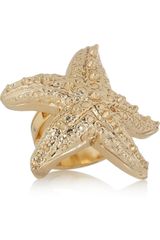 Versace Starfish Goldtone Ring