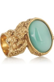 Yves Saint Laurent Arty Goldplated Glass Ring - Lyst