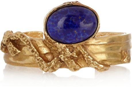 Yves Saint Laurent Arty Goldplated Glass Cuff in Gold - Lyst