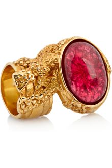 Yves Saint Laurent Arty Goldplated Glass Ring - Lyst