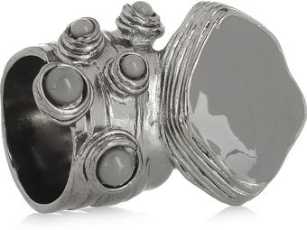 Yves Saint Laurent Arty Silverplated Enamel Ring - Lyst