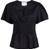 3.1 Phillip Lim Aircorded Pleated Shoulder Top in Black - Lyst