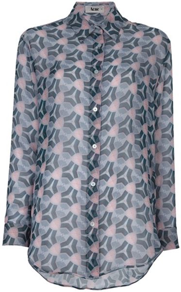 Acne Frequencyprint Patti Shirt in Blue - Lyst