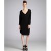 Alexander Mcqueen Black Jersey Vneck Belted Dress in Black - Lyst