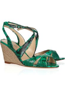 Alexandre Birman Python Wedge Sandals - Lyst