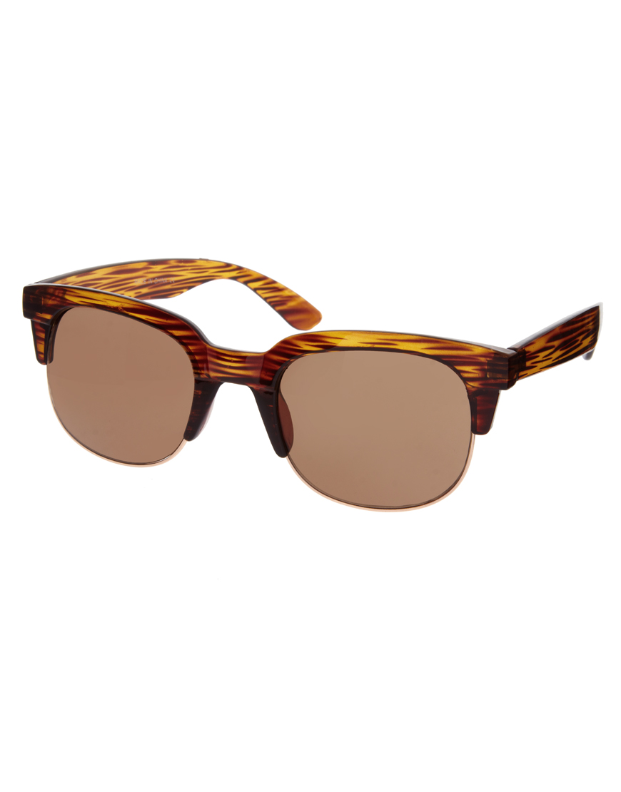 Asos Asos Large Clubmaster Sunglasses in Brown for Men Lyst