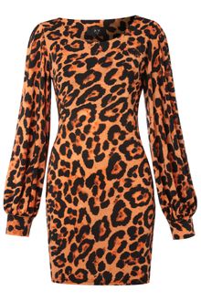 Ax Paris Animal Print Wide Sleeve Dress - Lyst
