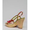 Celine Green Leather Rosette Wedges in Green - Lyst