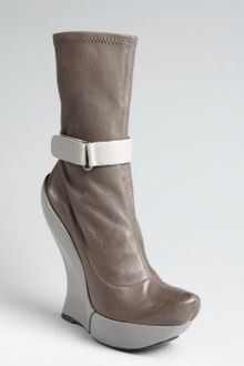 Celine Grey Leather Jointed Wedge Boots - Lyst