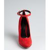 Celine Red Suede Ankle Strap Colorblock Wedge Pumps in Red - Lyst