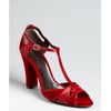 Celine Ruby Velvet and Satin Tstrap Sandals in Red (ruby) - Lyst