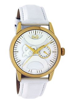 D&G Womens White Leather Strap - Lyst