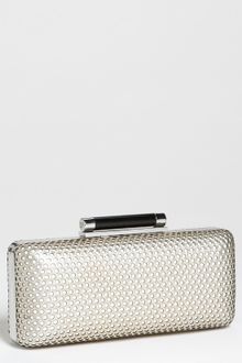 Diane Von Furstenberg Tonda Perforated Metallic Leather Clutch - Lyst