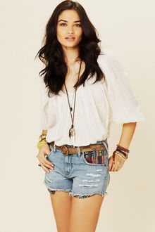 Free People Rugged Ripped Baja Denim Shorts - Lyst