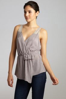 Geren Ford Mercury Grey Speckled Silk Surplice Vneck Tant - Lyst