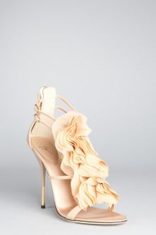 Giuseppe Zanotti Beige Suede Alien Chiffon Ruffle Sandals - Lyst
