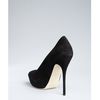 Gucci Black Suede Sofia Peep Toe Pumps in Black - Lyst