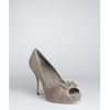 Gucci Lise Peep Toe Bow Pumps in Gray (grey) - Lyst
