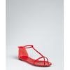 Gucci Red Patent Leather Logo Tstrap Sandals in Red - Lyst
