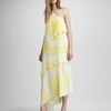 Halston Heritage Tiered Printed Gown in Yellow (citron) - Lyst