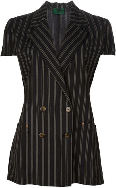 Jean Paul Gaultier Striped Blazer in Black - Lyst