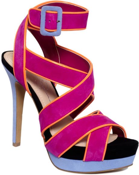 Jessica Simpson Evangela Platform Sandals in Pink (bermuda pink combo) - Lyst