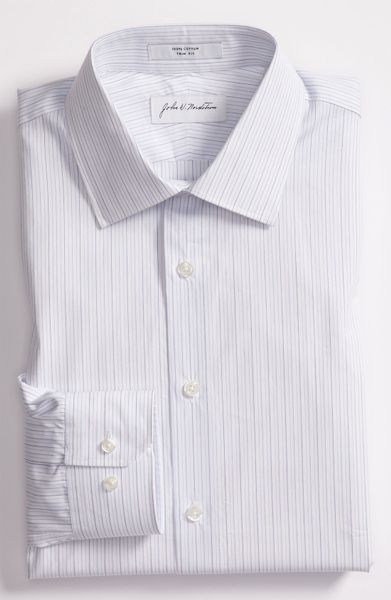 John W. NordstromÂ® Trim Fit Dress Shirt in White for Men (blue ...