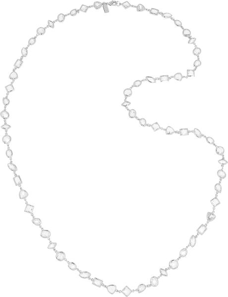 Kenneth Jay Lane RhodiumPlated Cubic Zirconia Necklace in White (multi) - Lyst