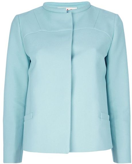 Marni Collarless Jacket in Blue (mint) - Lyst