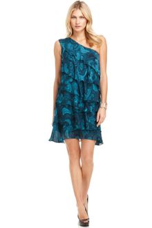 Michael Kors One Shoulder Ruffled Tiered Printed - Lyst