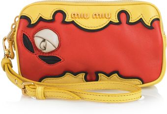  Rosettedetailed Leather Pouch 