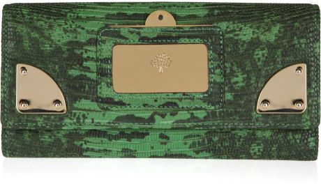 Mulberry Travel Continental Lizard Effect Leather Wallet in Animal (grass) - Lyst