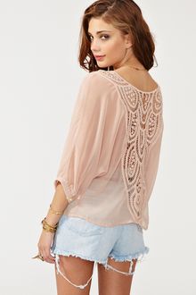 Nasty Gal Crochet Tie Top Blush - Lyst
