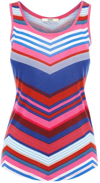 Oasis Chevron Stripe Scoop Vest - Lyst