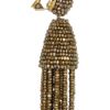 Oscar De La Renta Beaded Tassel Clip Earrings in Gold - Lyst